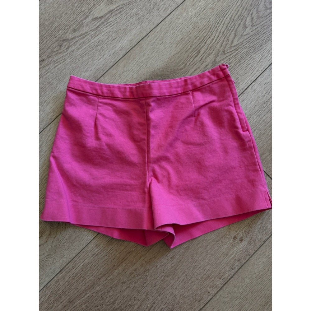 HM Womens Hot Pink Side Zip Chino Shorts Size 4 Summer Barbiecore Neon Pink